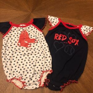Baby girl MLB Boston Red Sox babysuit set